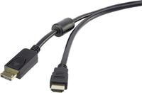 Renkforce RF-3301450 DisplayPort-kabel DisplayPort / HDMI Adapterkabel DisplayPort-stekker, HDMI-A-stekker 0.50 m Zwart