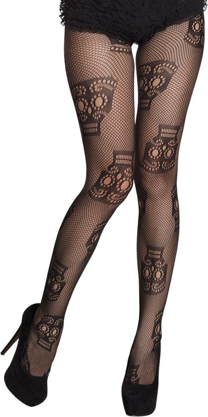 Generik Dia de los Muertos skelet panty voor vrouwen - Verkleedattribuut