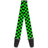 Buckle-Down GS-W30305 gitaarband (5,1 cm breed), zwart/neongroen