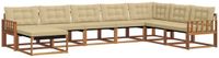 vidaXL - Bank loungeset - 8 zitplaatsen - Natuurlijk en beige - Massief acaciahout