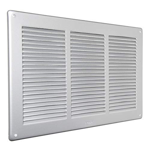 GAL3424R Hoekventilatierooster - Zilver - 340 x 240 mm - Met insectenwerend net