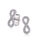 Zinzi zilveren oorknoppen infinity wit ZIO1065Z