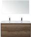 BES LED Porto Badmeubelset 120 cm - 2 Laden Tabacco - Keramische Wastafel Wit Slim met Spiegel