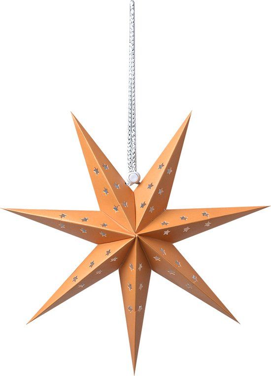 Clayre & Eef Hanging Star - 30x8x30 cm - Yellow - Paper