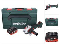 Metabo WVB 18 LTX BL 15-125 Quick accu haakse slijper 18 V 125 mm borstelloos + 1x accu 10.0 Ah + metaBOX - zonder lader