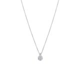 Lucardi Dames Zilveren ketting met zirkonia voor dames - Ketting - 925 Zilver - Zilverkleurig - 48 cm
