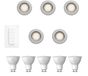 Philips Hue Peridot Set van 5 Spots Encastrables (Nickel) - Rond - Non Orientable - GU10 - Lumière Blanc Chaud - Incl. Hue Dimmer Switch - Hue White