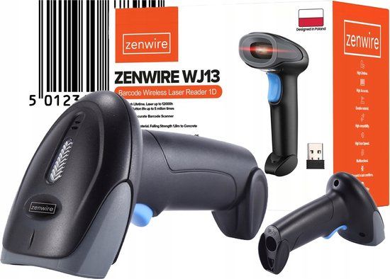 Zenwire Barcode Scanner WJ13 - Professionele Handscanner voor 1D Barcodes - Draadloos