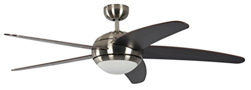 Pepeo Plafondventilator met verlichting en afstandsbediening, melton, nikkel, Wanaque/bruin, 132 cm