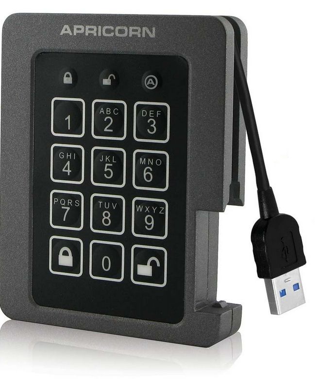 Apricorn Aegis Padlock - Externe SSD - 240GB - Zwart/Grijs
