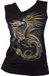 Spiral Celtic Dragon Mouwloze top Zwart S
