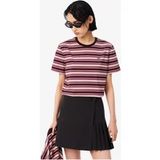Lacoste Regular Fit T-shirt femme Brun / Beige / Fuchsia, rayé