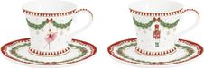 Set de 2 tasses avec soucoupes 'Magie de Noël', porcelaine, 80ml