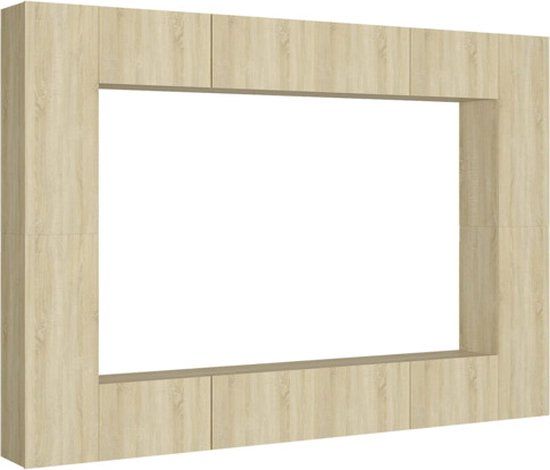 vidaXL 8-delige Tv-meubelset bewerkt hout sonoma eikenkleurig