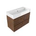 Saniclass Badkamermeubelset - 100x45x72cm - Legend keramische wastafel wit - mat walnut pure