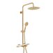 Hudson Reed Elsie Colonne de douche thermostatique - Pommeau de douche rond, remplisseur de baignoire et douchette - Or