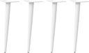 Pieds de table basse forme conique 4 pièces 42-43 cm acier blanc