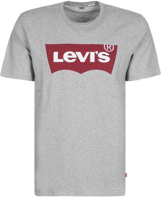 Levi's T-shirt Logo Print Grijs Heren Maat M Slim-fit