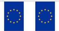 Merkloos / Sans marque Europa Vlaggetjes vlaggenlijn slinger - 300 cm - polyester - binnen/buiten - versiering/feestartikelen