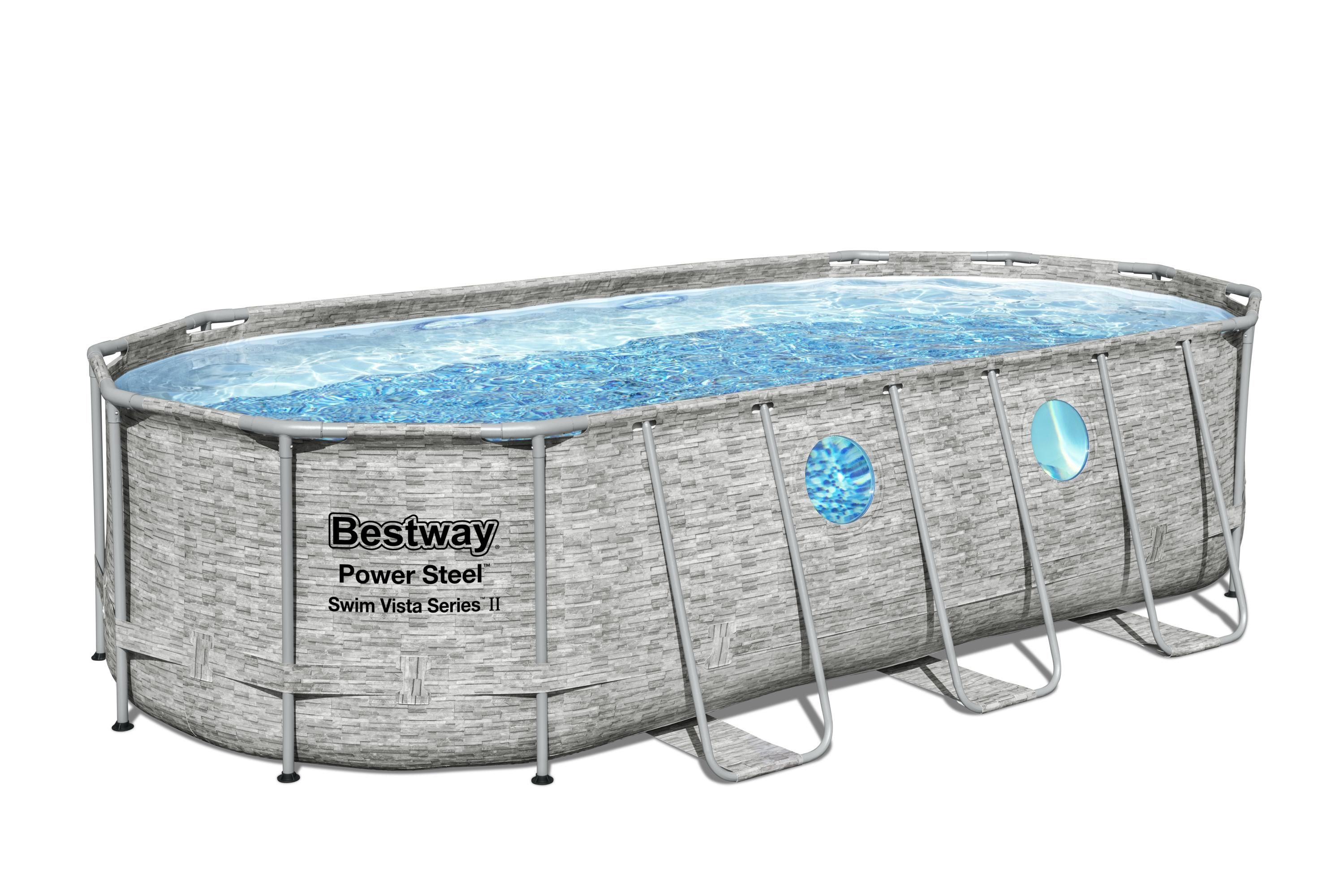 Bestway Levant Zwembad Power Steel Set Ovaal Rotan Swim Vista 549 - 56716