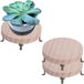 Marque non spécifiée Support de plante vintage en bois avec pieds en métal 15 cm