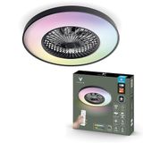 Varin® Plafondventilator met verlichting - Zwart - Tuya Wifi - LED RGBW - Ø 60cm