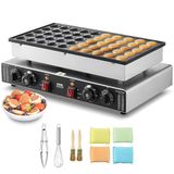VEVOR Mini-pannenkoekmachine, commercieel gebruik, 50 stuks, diameter 43 mm, mini-Dorayaki-machine, 1700 W, temperatuurregeling