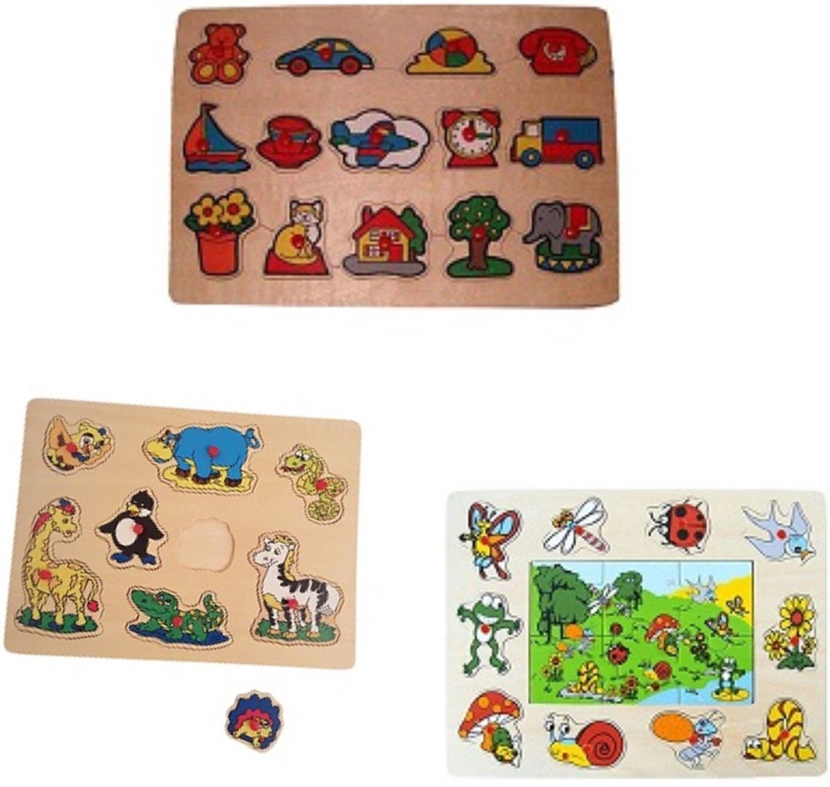 Playwood Knop puzzel telefoon-wilde dieren-insect u krijgt 3 assorti geleverd