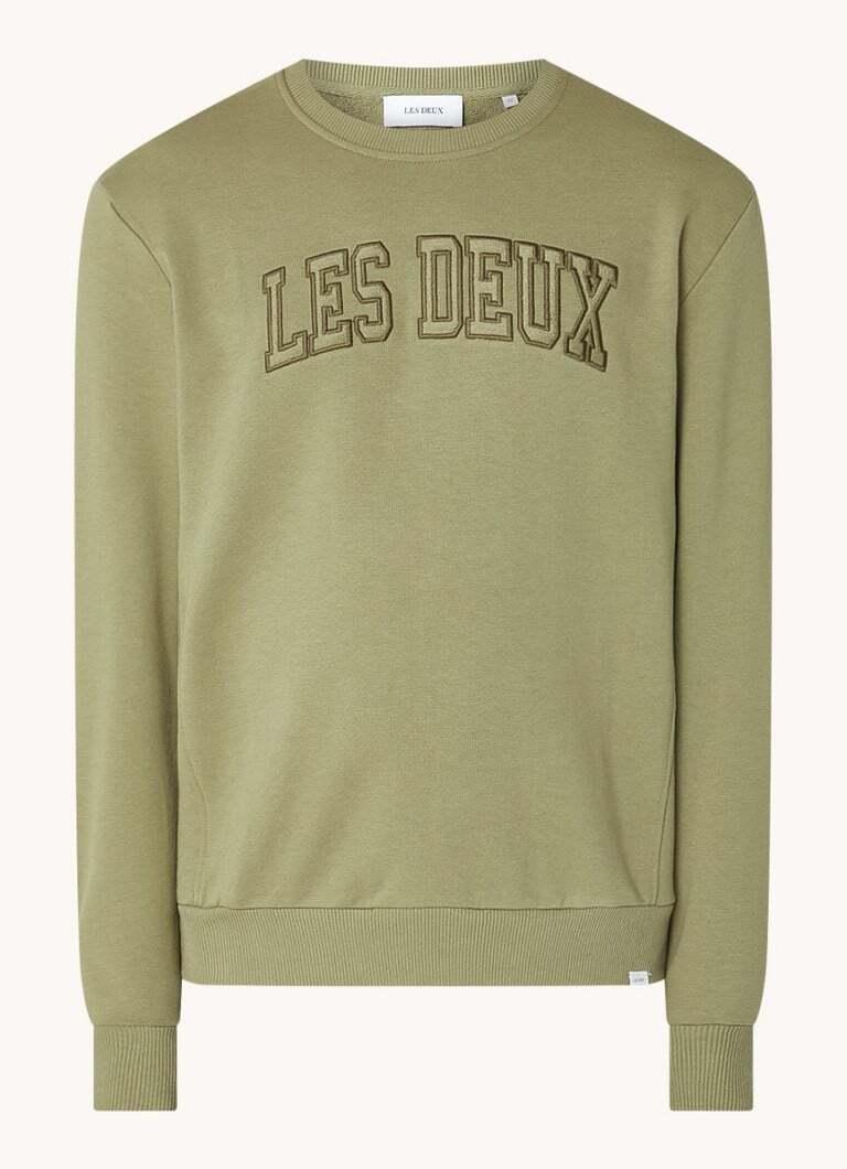 Les Deux Les Deux Script sweater met logoborduring