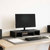 vidaXL - Monitorstandaard - Verstelbaar - Zwart Eiken - 60x24x10,5 cm