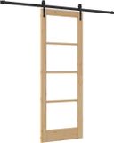 vidaXL Schuifdeur 73,5 x 198,5 cm massief grenenhout en glas