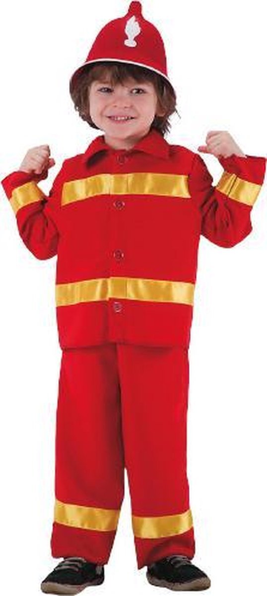 Carnival Toys Verkleedpak Brandweer Junior Polyester Rood Mt 128