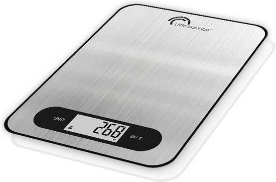 Little Balance Green Power Slim Inox USB-R - Keukenweegschaal - roestvrij staal