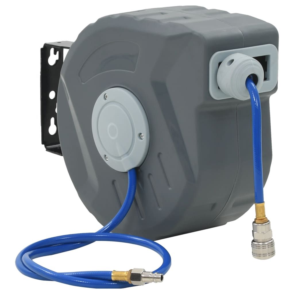 vidaXL Automatische luchthaspel 1/4" - grijs