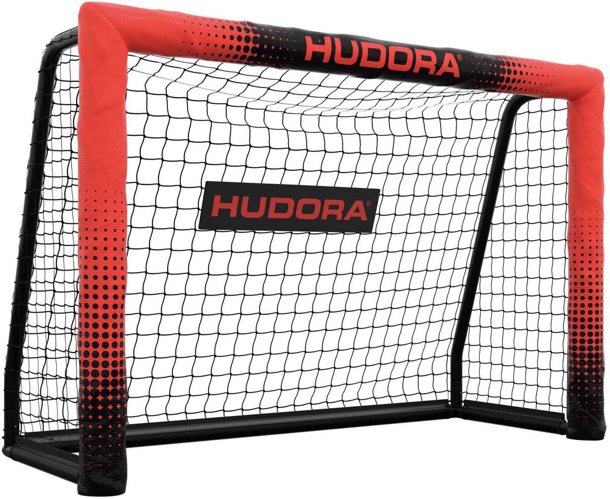 HUDORA Voetbaldoel Pro Tect – outdoor voetbaldoel met net en weerbestendige ommanteling voor kinderen en volwassenen – eenvoudige opbouw in de tuin – hoogwaardige doelwand met rits- en