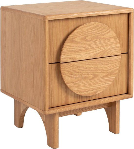 Zuiver Groove Bijzettafel/Nachtkastje - Eikenhout - Beige - Design