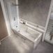 Hudson Reed Sandford Baignoire douche rectangulaire moderne - 170 x 75 cm - Pare baignoire cuivre brossé