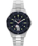 Timex Peanuts Navi Snoopy Soccer TW2Y53900 Horloge - Staal - Zilverkleurig - Ø 41 mm