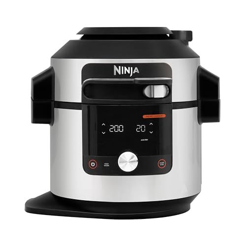 Ninja Foodi MAX Multicooker met SmartLid, 14 Kookfuncties in 1, 7,5L, 14-in-1 Multicooker, Snelkoken, Airfryen, Slow Cooking, Grillen en Meer Inclusief Digitale Meter, Roestvrij Staal, OL750EU