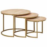 vidaXL Nesting Koffietafels 3-delig Bruin Hout 54 x 54 x 40 cm