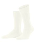 FALKE Lhasa Rib eenkleurig wol kasjmier sokken heren wit - maat 39-42