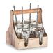 Zeller 19746 set drinkglazen, 5-delig, glas/metaal/hout, ca. 20 x 22 x 22 cm