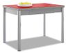 Table de cuisine extensible, verre, métal, rouge, 90x50 cm