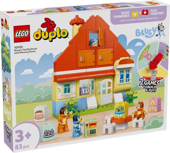 LEGO - DUPLO LEGO® DUPLO® Bluey: Huis van Bluey en haar Familie met Geheugenspel - 10459