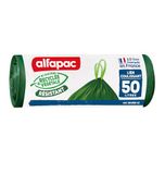 Alfapac - 10 vuilniszakken 50 l met schuifband, robuust, gemaakt in Frankrijk, gerecyclede en plantaardige bi-materialen