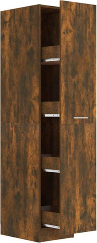 vidaXL Apothekerskast 30x42,5x150 cm Bewerkt Hout Gerookt Eikenkleurig