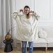 HOME DECO FACTORY Snuggle dames - mannen -capuchon - extra breed - wit - hoody - plaid - cadeauverpakking