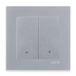 EXEN Interrupteur double pour volets roulants, couleur argent + cadre argenté