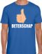 Bellatio Decorations Shoppartners Bv Beterschap duim omhoog cadeau shirt blauw voor heren - beterschap kado t-shirt S