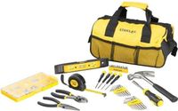 STANLEY Gereedschapskoffer STMT0-74101, 38-delig, metalen, zwart, inclusief hamer, tangen, schroevendraaiers en meetlint, met gereedschapstas